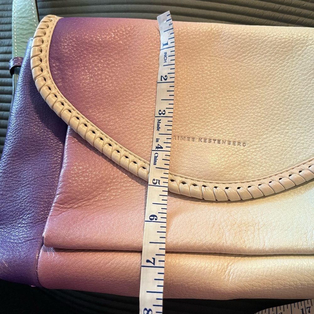 Aimee Kestenberg Pastel Ombre Leather Crossbody Bag - Mint, Lavender, Purple - Picture 8 of 13